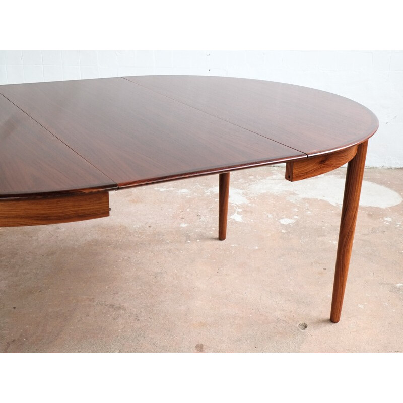 Table ronde danoise extensible en palissandre - 1960