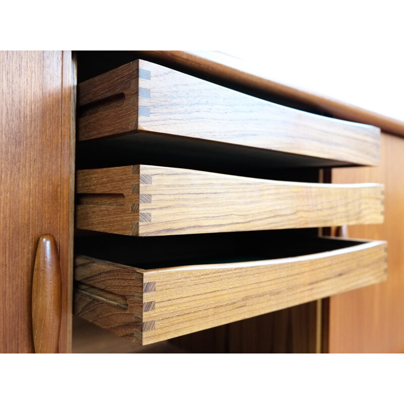 Sideboard with tambour doors in teak produced by Dyrlund - 1960s