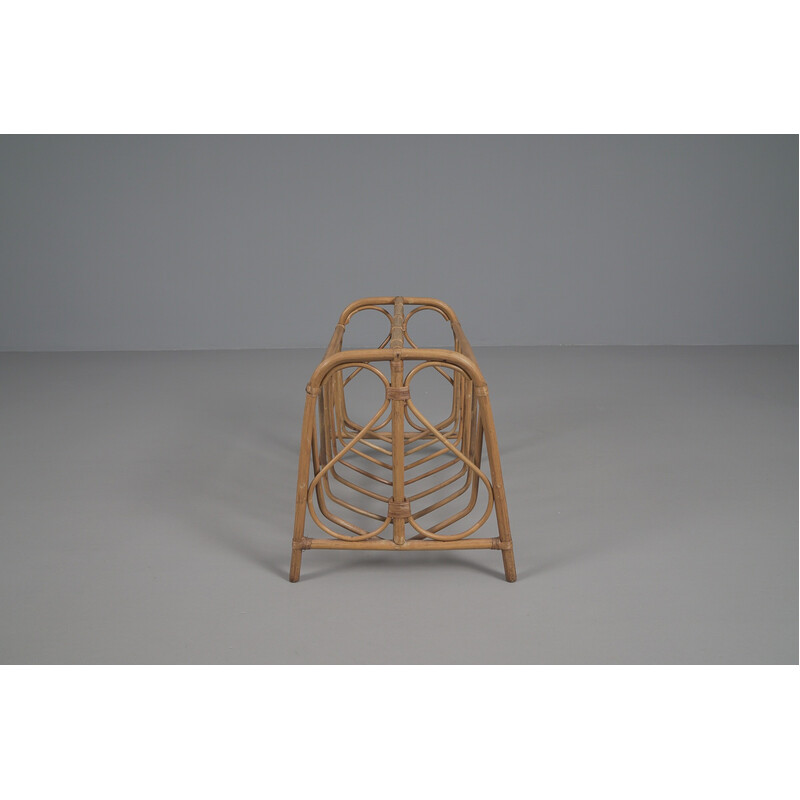 Mid-century rattan magazine rack, Italy 1960s