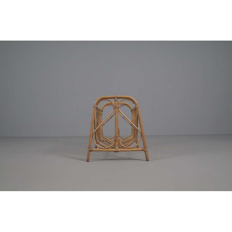 Mid-century rattan magazine rack, Italy 1960s