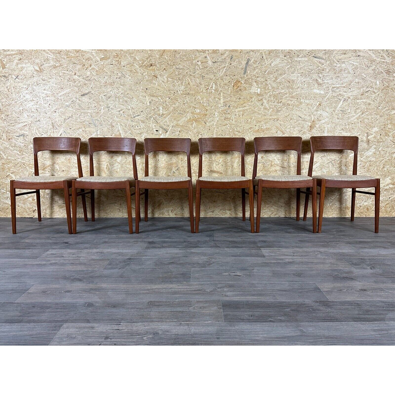 Ensemble de 6 chaises vintage en teck par Kai Kristiansen pour Ks Møbler, 1960-1970