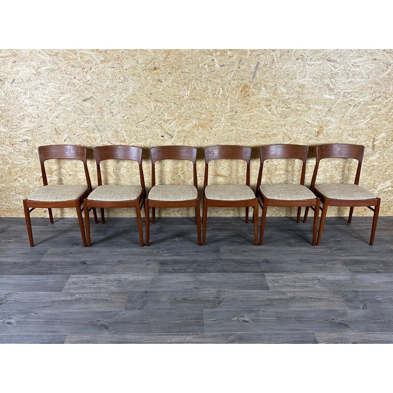 Set van 6 vintage teakhouten stoelen van Kai Kristiansen voor Ks Møbler, jaren 1960-1970