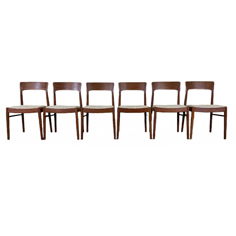 Set of 6 vintage teak chairs by Kai Kristiansen for Ks Møbler, 1960-1970s