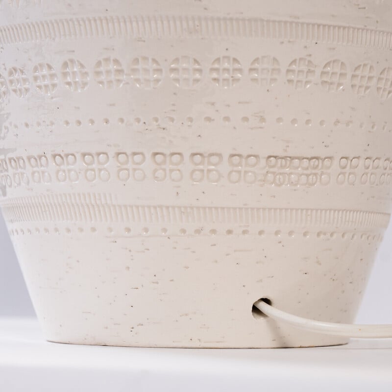 Vintage Italian Bitossi lamp in white ceramic by Aldo Londi, 1970s