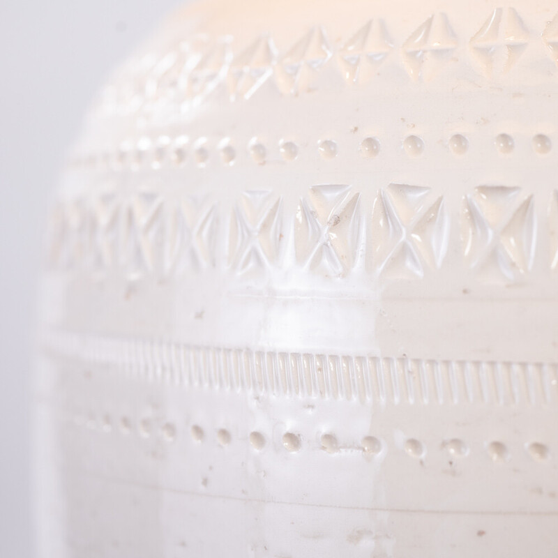 Lámpara vintage italiana Bitossi en cerámica blanca de Aldo Londi, años 70
