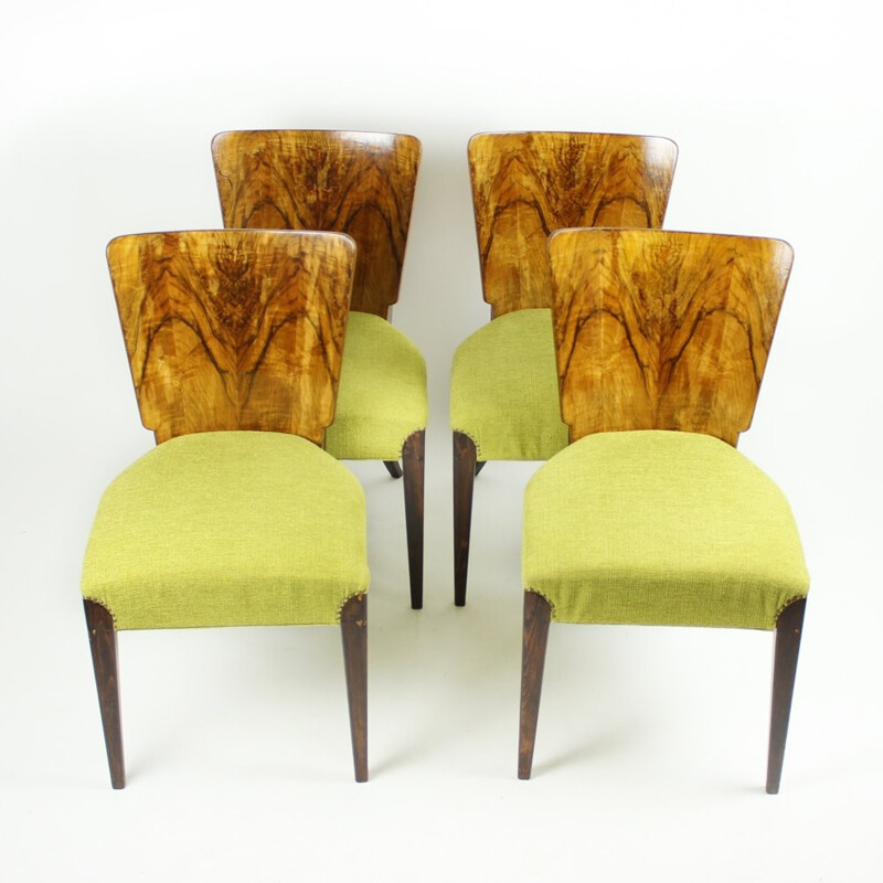 Set of 4 H214 chairs by Jindřich Halabala for UP Závody - 1940s