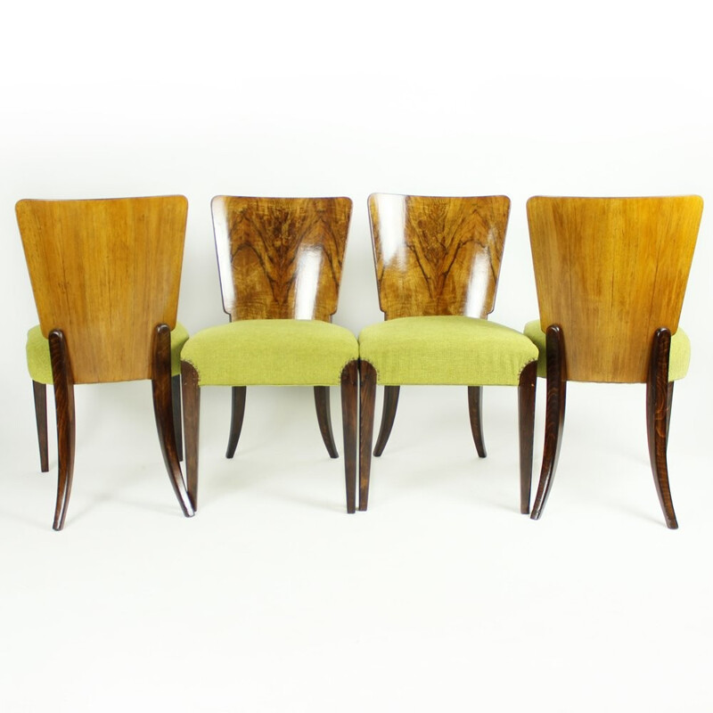 Set of 4 H214 chairs by Jindřich Halabala for UP Závody - 1940s