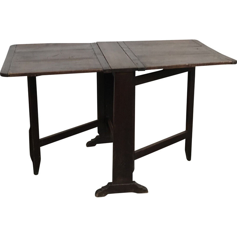 Gateleg vintage folding table in solid wood