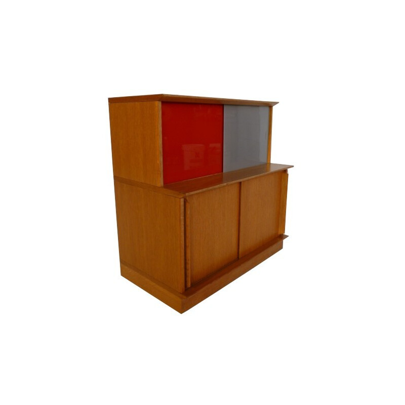 Vintage cupboard with sliding doors, released by OSCAR - circa 1970