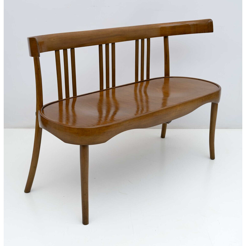 Banquette Loveseat vintage italien en bois courbé par Antonio Volpe, 1940