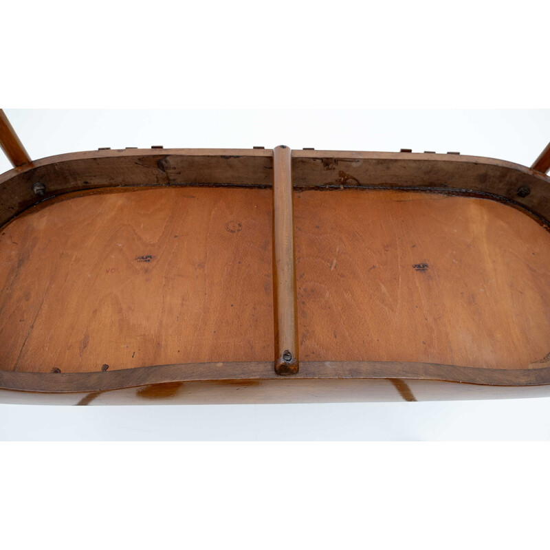 Panca vintage in legno curvato di Antonio Volpe, anni '40
