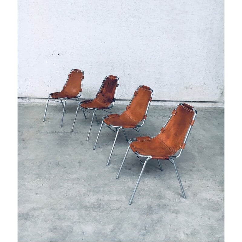 Ensemble de 4 chaises vintage "Les Arcs" par Dal Vera, Italie 1960