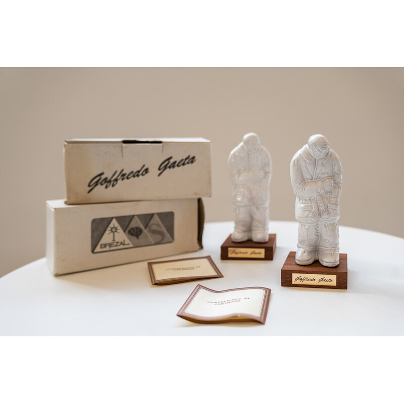 Pair of vintage Faenza-Goffredo Gaeta ceramic figurines, 1970