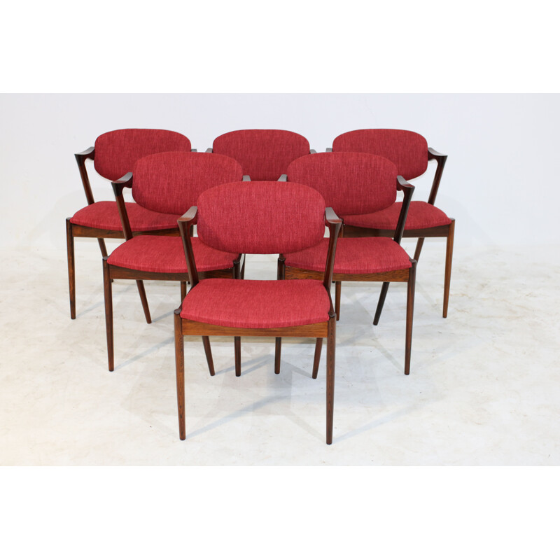 Suite de 6 chaises de Kai Kristiansen pour Schou Andersen - 1950