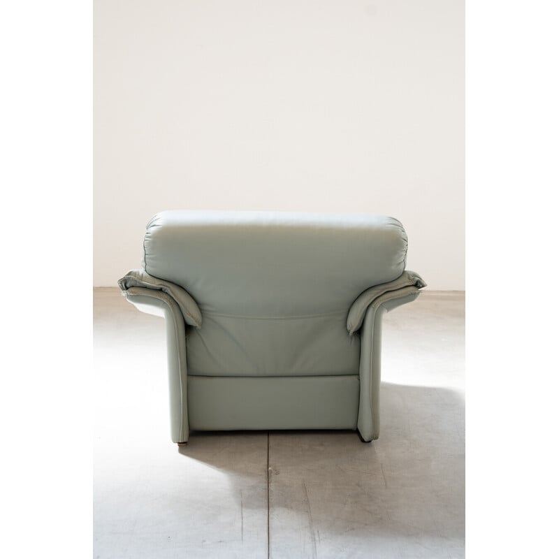 Vintage light blue faux leather living room set by Fd Salotti