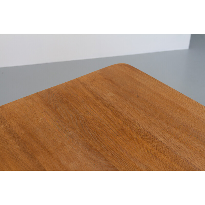 Vintage Danish Brutalist oakwood dining table by Henning Kjærnulf, 1960s