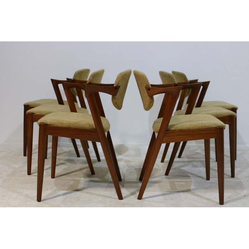 Suite de 6 chaises à repas en teck de Kai Kristiansen - 1950