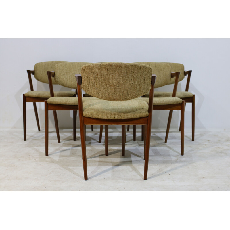 Suite de 6 chaises à repas en teck de Kai Kristiansen - 1950