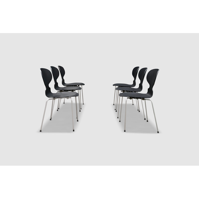 Set of 6 vintage 3100 Ant dining chairs by Arne Jacobsen for Fritz Hansen, 1960s