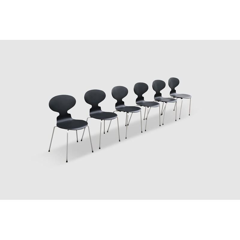 Set of 6 vintage 3100 Ant dining chairs by Arne Jacobsen for Fritz Hansen, 1960s