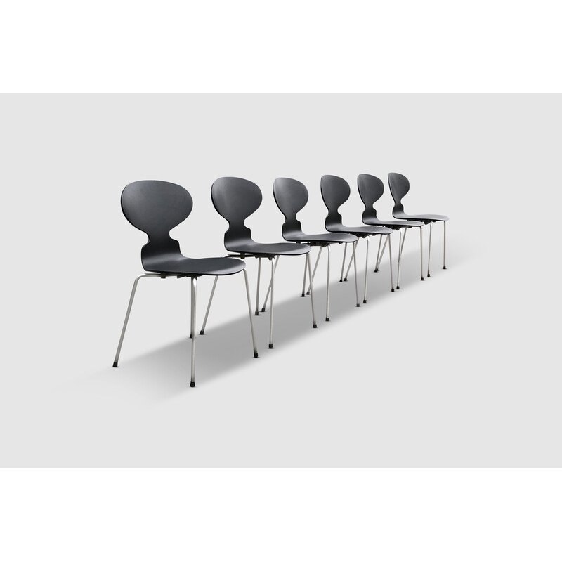 Conjunto de 6 cadeiras de formiga 3100 de Arne Jacobsen para Fritz Hansen, 1960