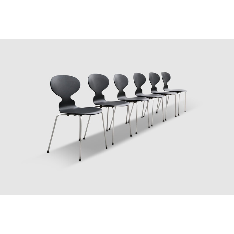 Set of 6 vintage 3100 Ant dining chairs by Arne Jacobsen for Fritz Hansen, 1960s