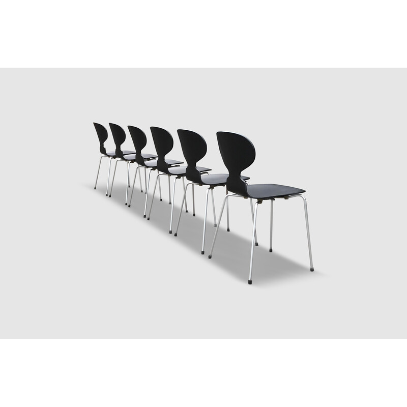 Set of 6 vintage 3100 Ant dining chairs by Arne Jacobsen for Fritz Hansen, 1960s