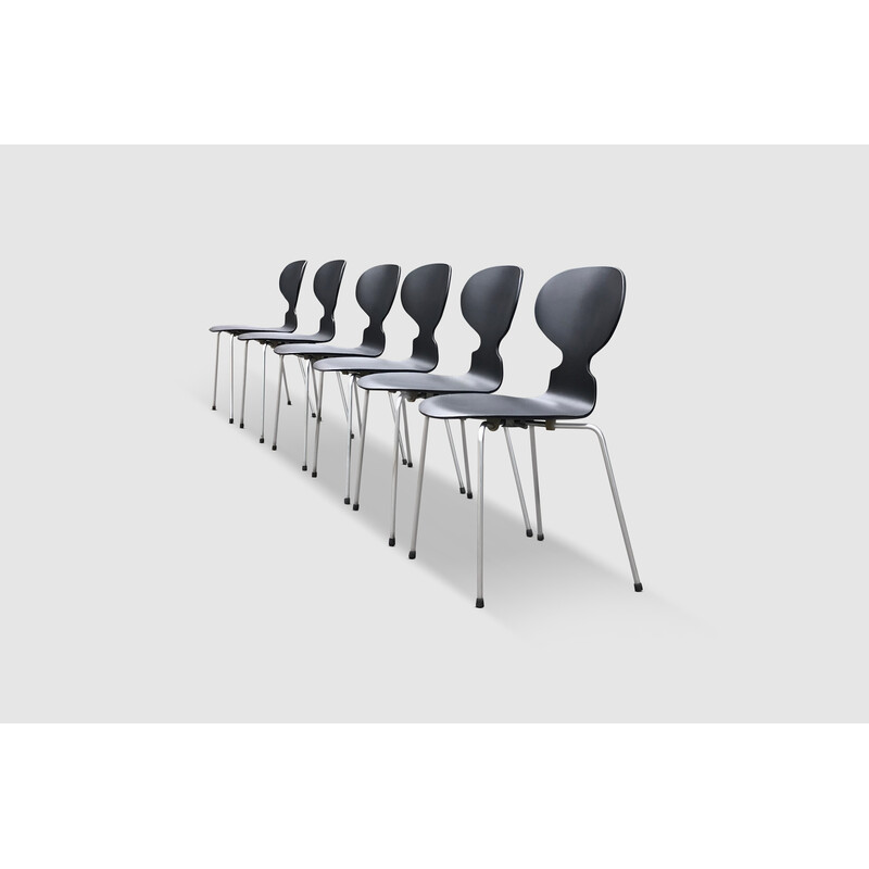 Set of 6 vintage 3100 Ant dining chairs by Arne Jacobsen for Fritz Hansen, 1960s