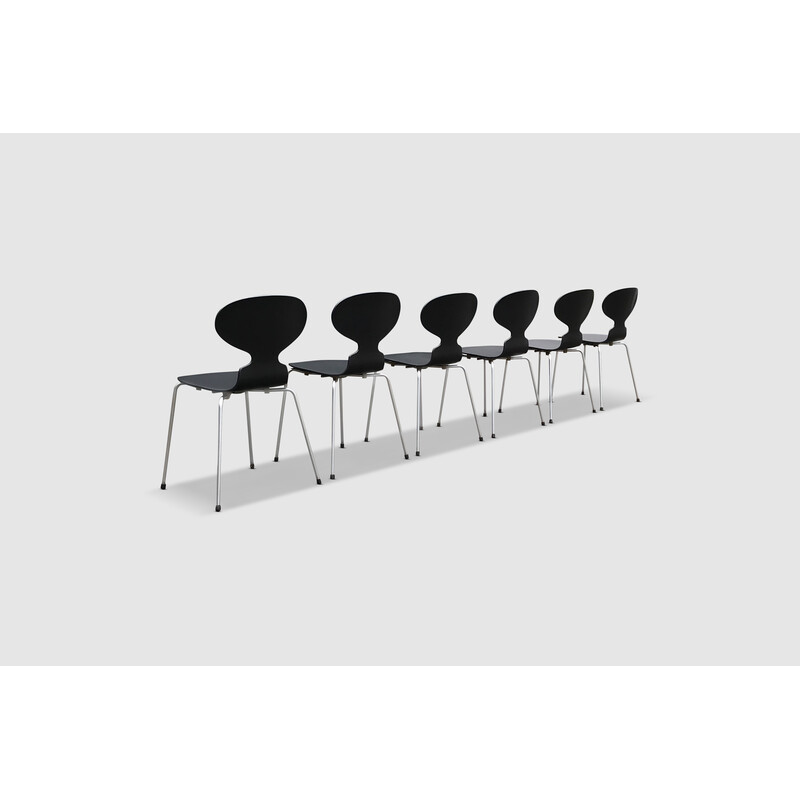 Set of 6 vintage 3100 Ant dining chairs by Arne Jacobsen for Fritz Hansen, 1960s