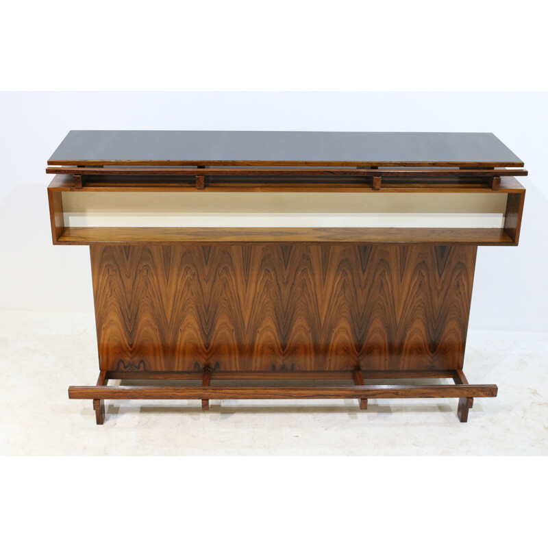 Rosewood dry bar cabinet and 4 bar stools from Dyrlund - 1960s