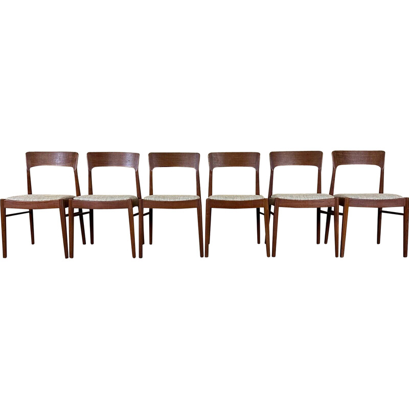 Set of 6 vintage teak chairs by Kai Kristiansen for Ks Møbler, 1960-1970s