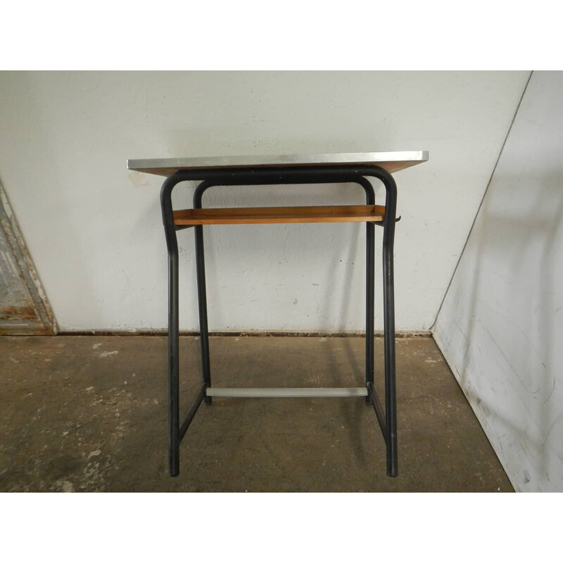 Vintage school bench in iron and formica