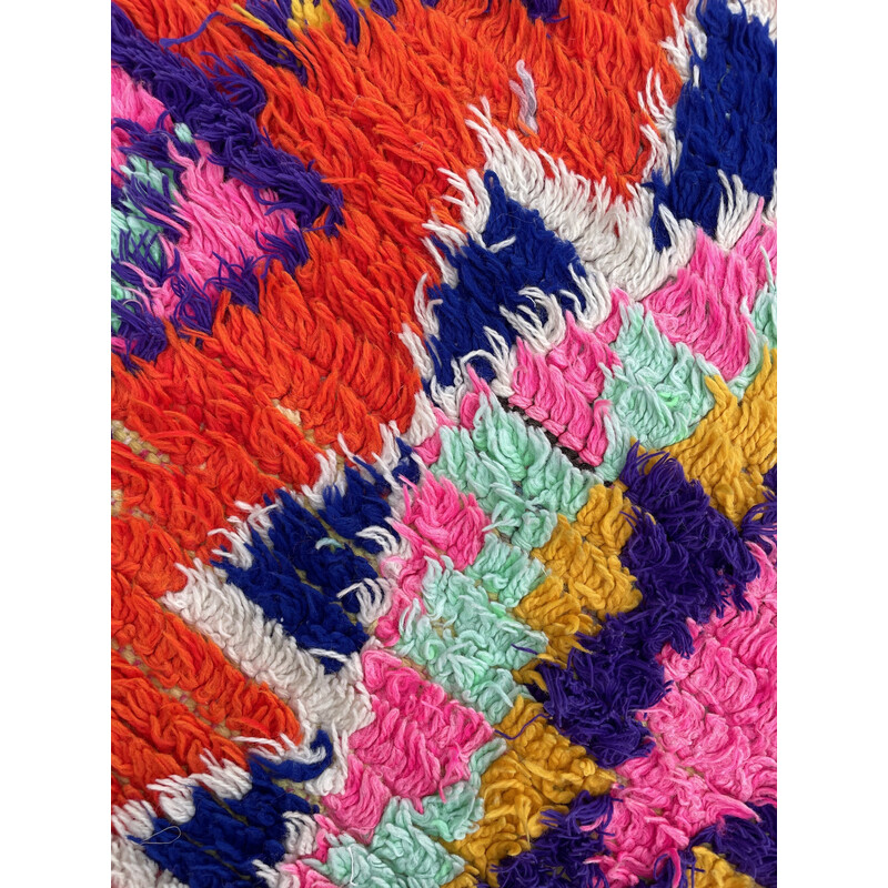 Vintage Berber rug in red fabric