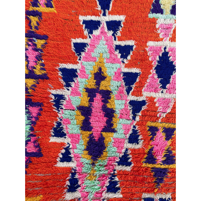 Vintage Berber rug in red fabric