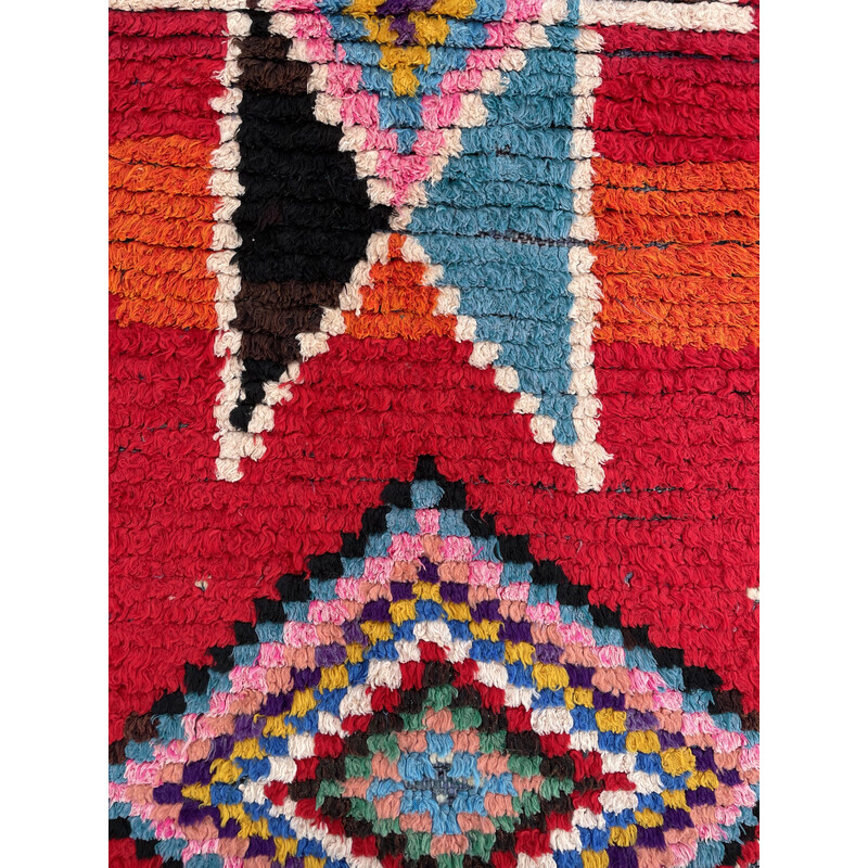 Vintage Berber Boucherouite rug