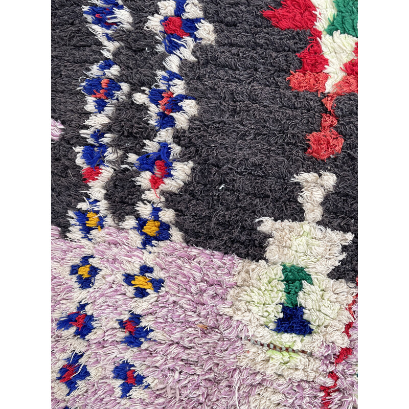 Vintage Berber Boucherouite rug