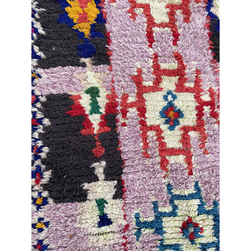 Vintage Berber Boucherouite rug