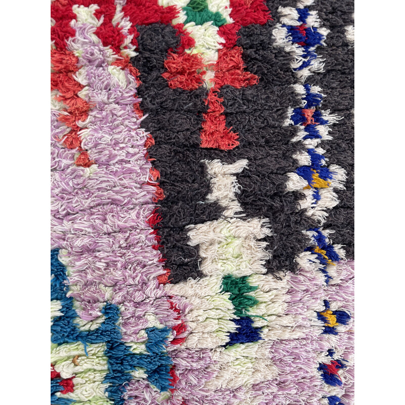 Vintage Berber Boucherouite rug