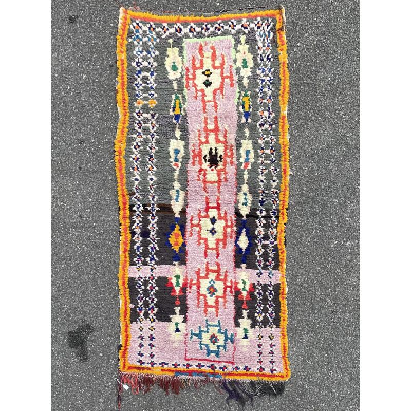 Vintage Berber Boucherouite rug
