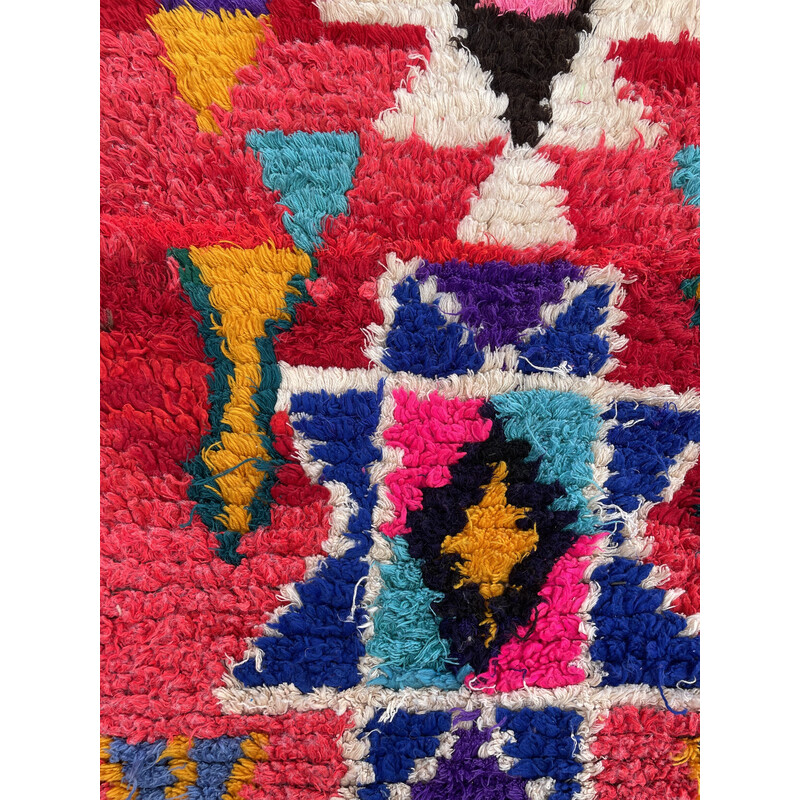 Vintage Berber Boucherouite rug