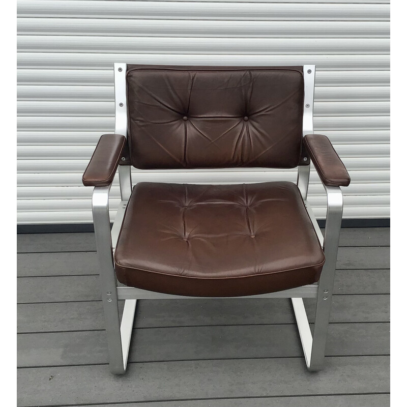Mondo vintage leather armchair by Karl Erik Ekselius