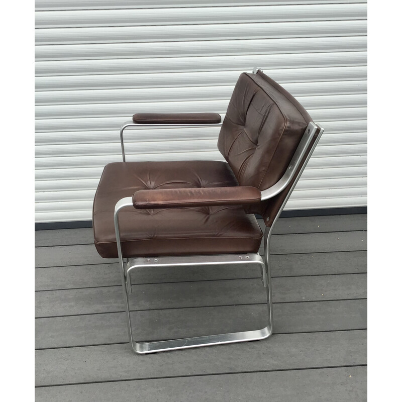 Mondo vintage leren fauteuil van Karl Erik Ekselius
