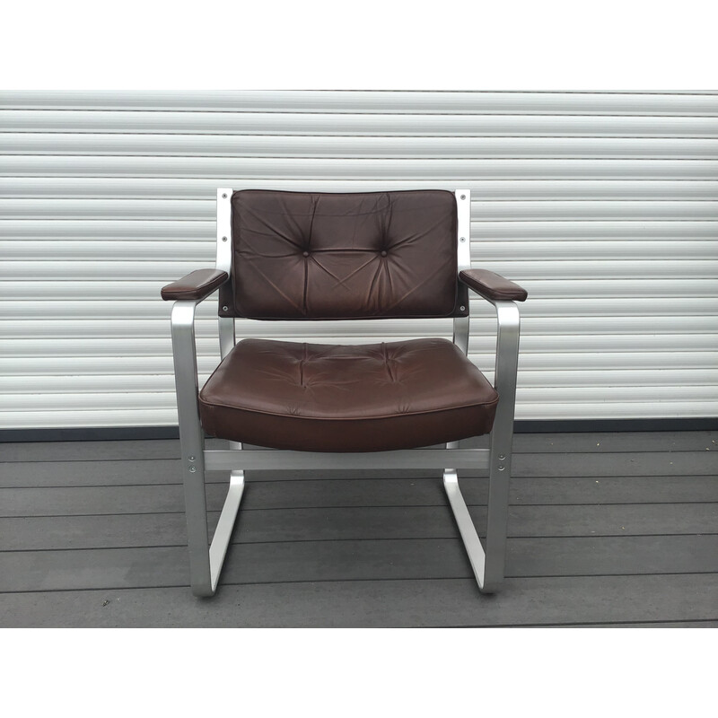 Fauteuil vintage Mondo en cuir par Karl Erik Ekselius