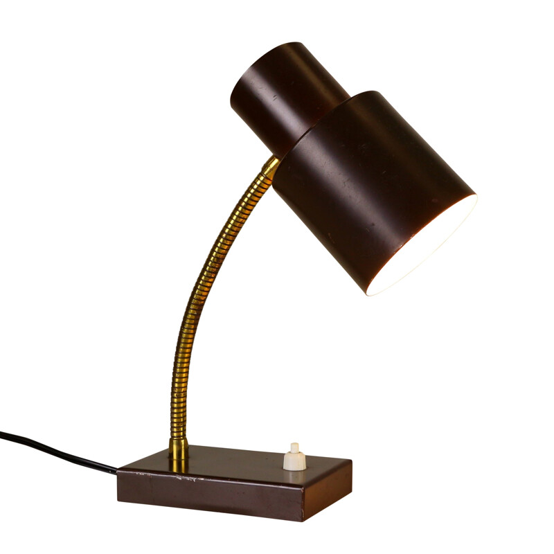 Dark brown desk lamp in metal - 1960s