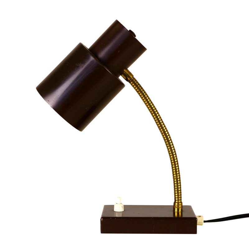 Dark brown desk lamp in metal - 1960s