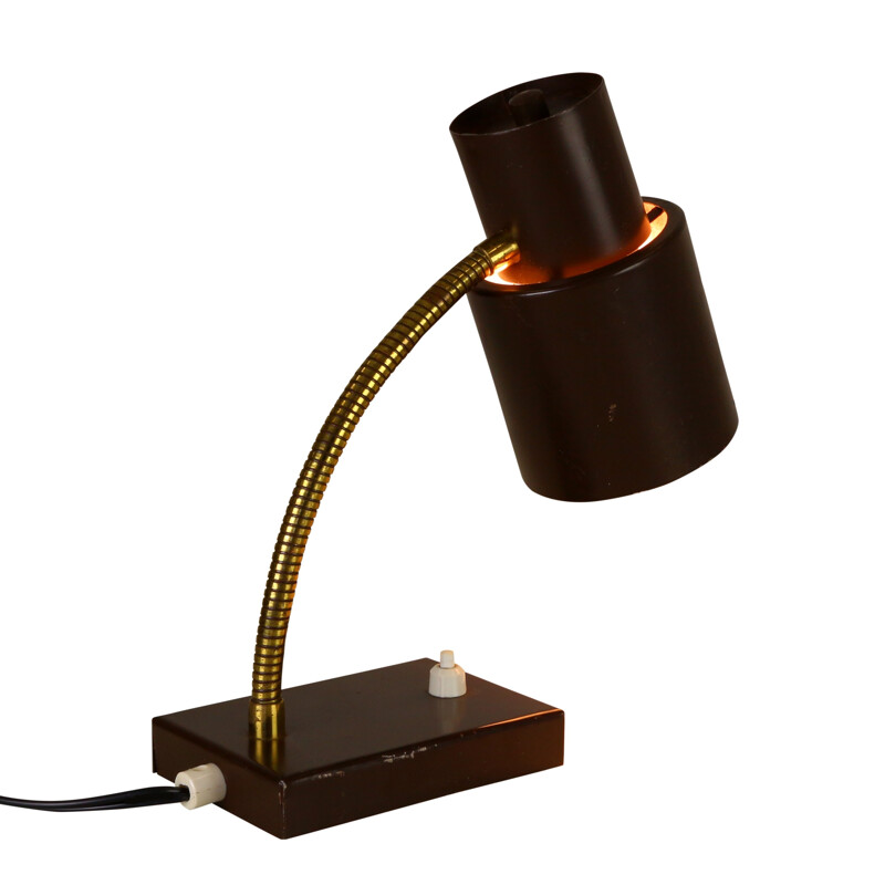 Dark brown desk lamp in metal - 1960s