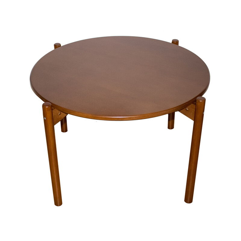 Round coffee table in wood - 1970s