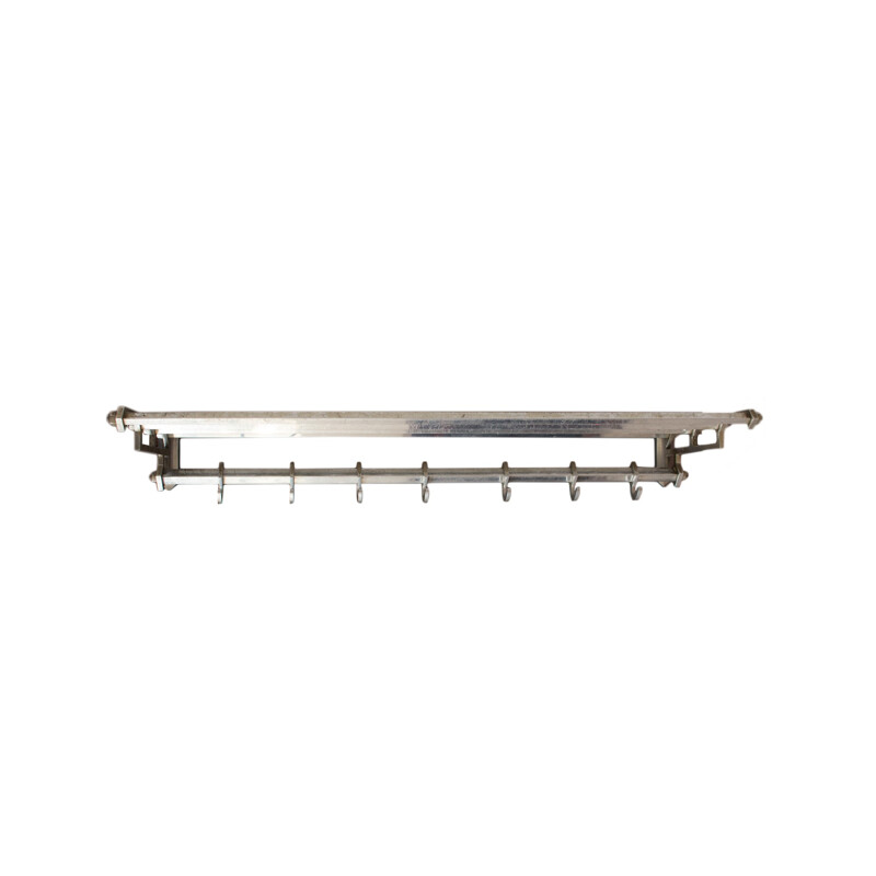 Silvery wall coat rack in metal - 1950s