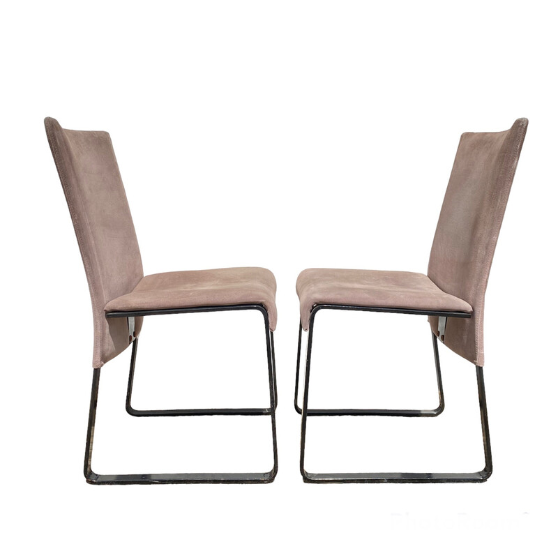 Vintage "Ealing" leren stoelen van Giovanni Offredi voor Saporiti