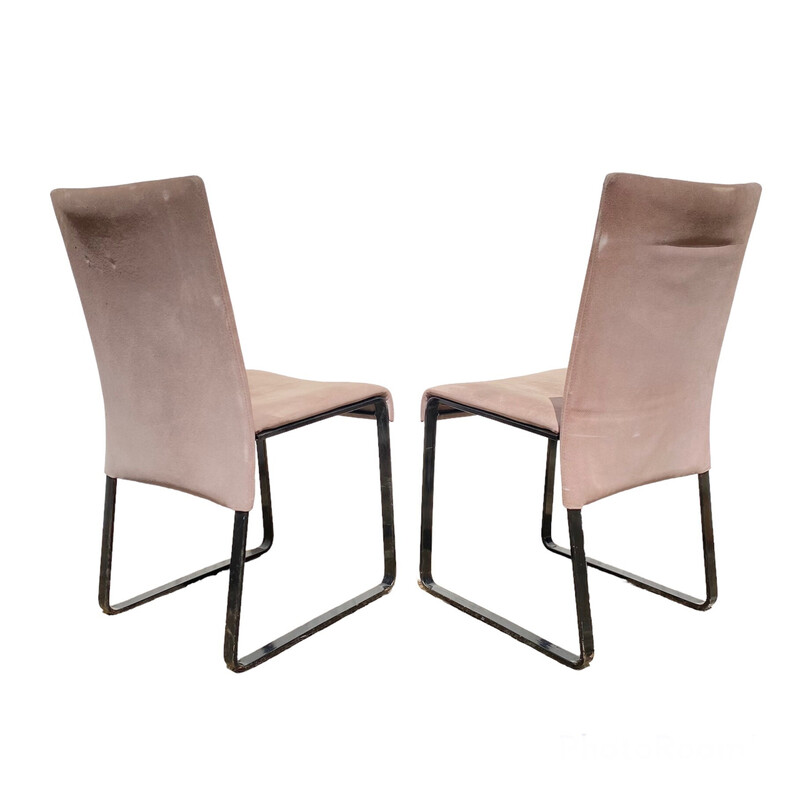 Vintage "Ealing" leather chairs by Giovanni Offredi for Saporiti